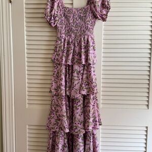 Entro Purple Ruffled Smocked Sundress